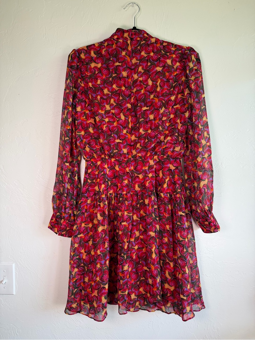 Saloni Isabel B Printed Silk Georgette Mini Dress sz 4 - Picture 8 of 8